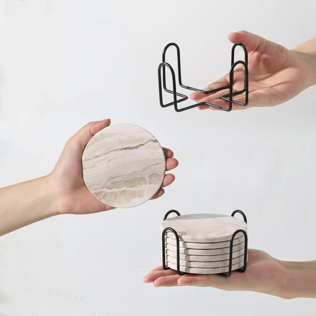 Kresta Coaster Set - Marble Design, Heat Resistant 6