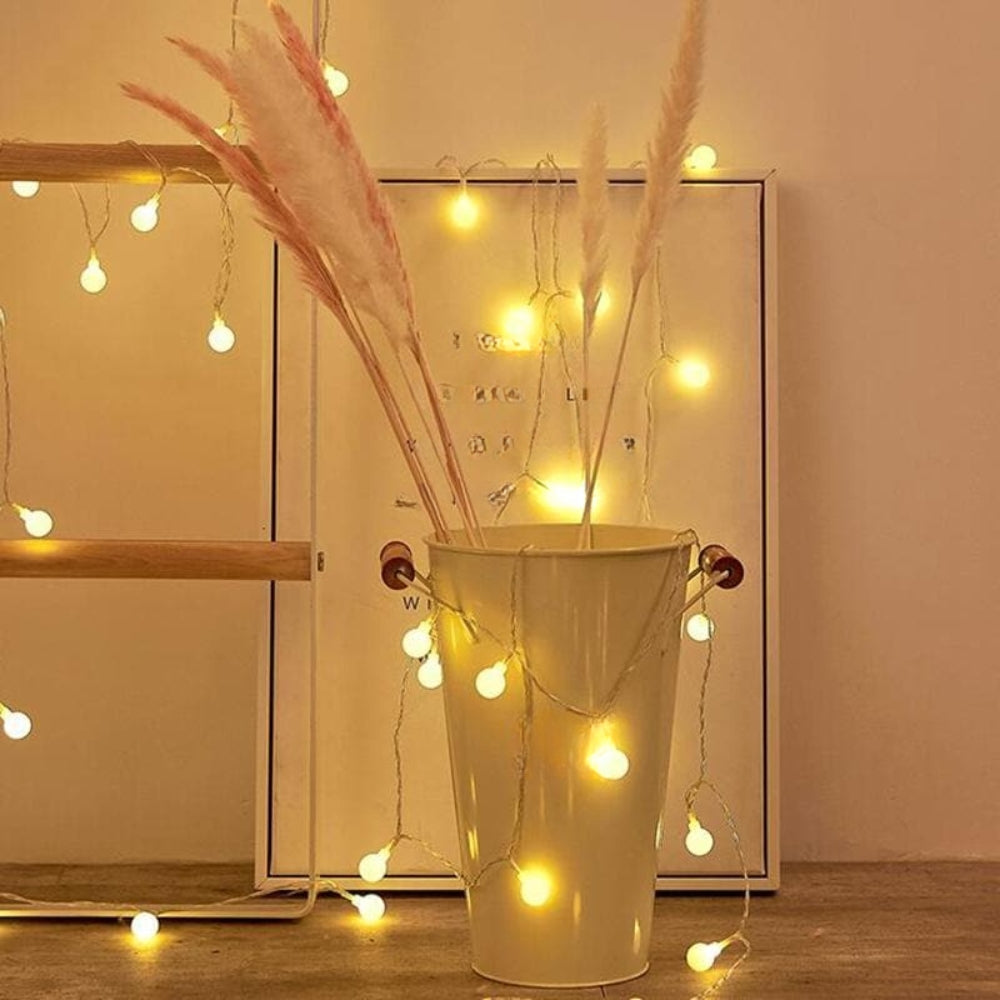 TwinkleDrop Light Garland – LED String Lights – Warm Ambient Home Decor