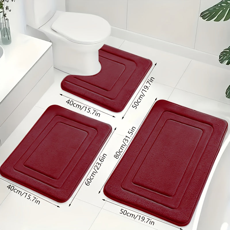 Liora Bath Mat Set - Memory Foam, Non-Slip 3-Piece 11