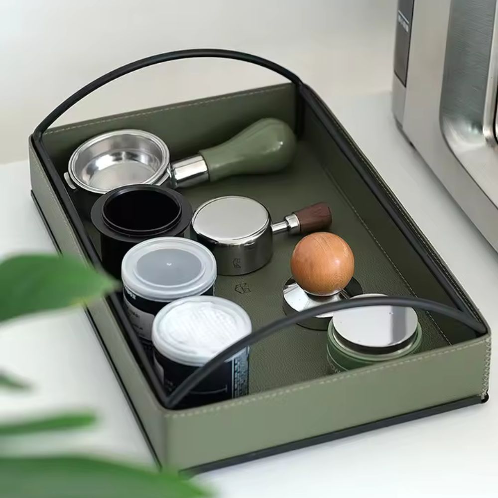 Liora Display Tray - Faux Leather, Built-In Handles 4