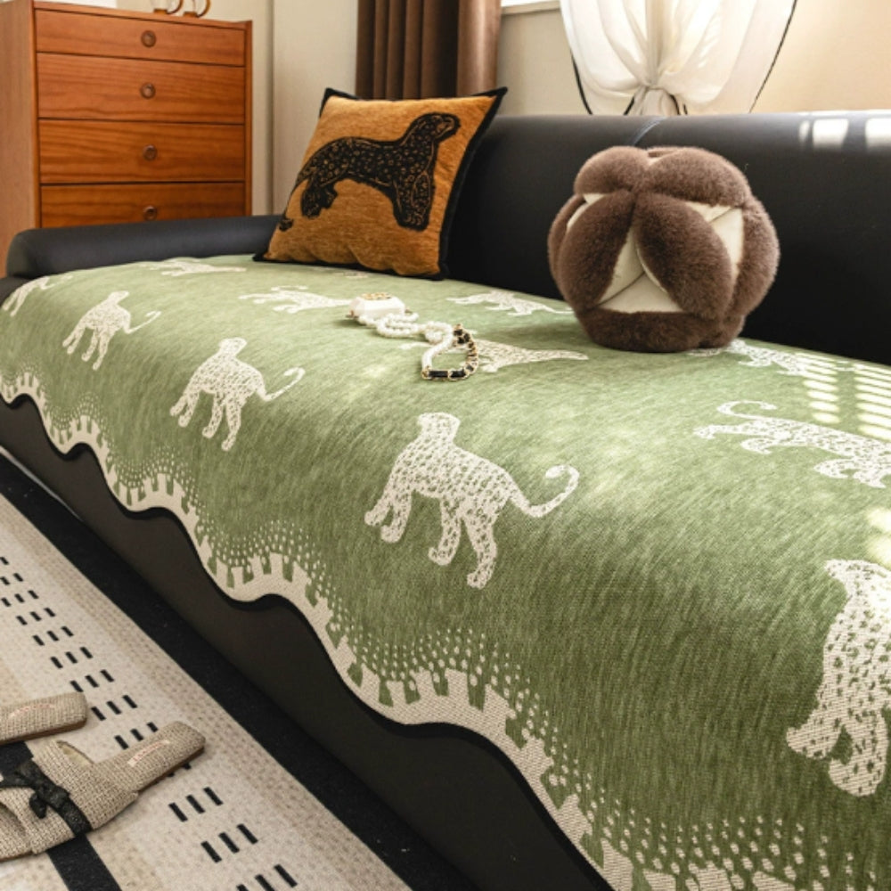Lively Wavy Slipcover Sofa - Microfiber Blend, Non-Slip Design 0