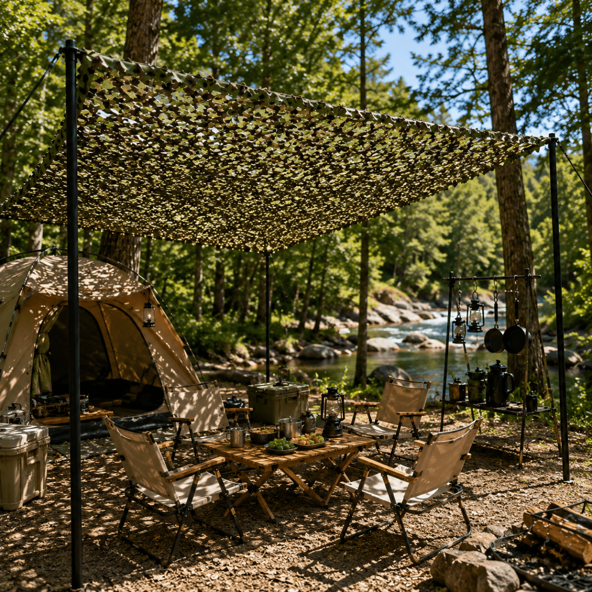 Lorien Camouflage Net - Durable Polyester, Realistic Leaf Design 1