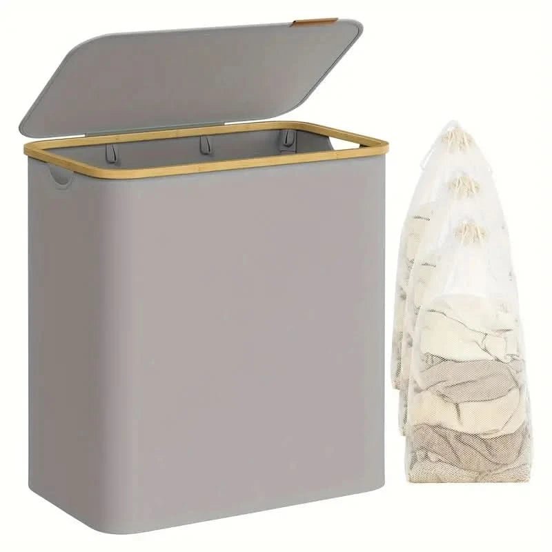 Luna Laundry Hamper - 150L Capacity, Durable Fabric, 3 Compartments 2