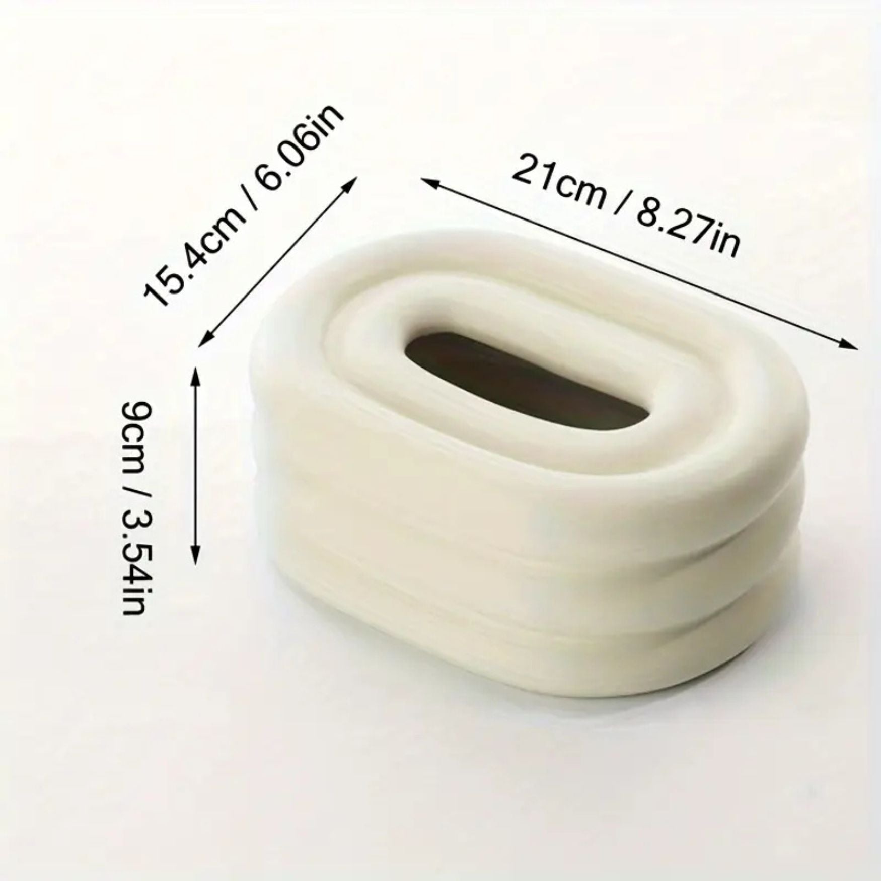 Lustre Tissue Box Holder - Premium Ceramic, Elegant Wind Ring Design 5