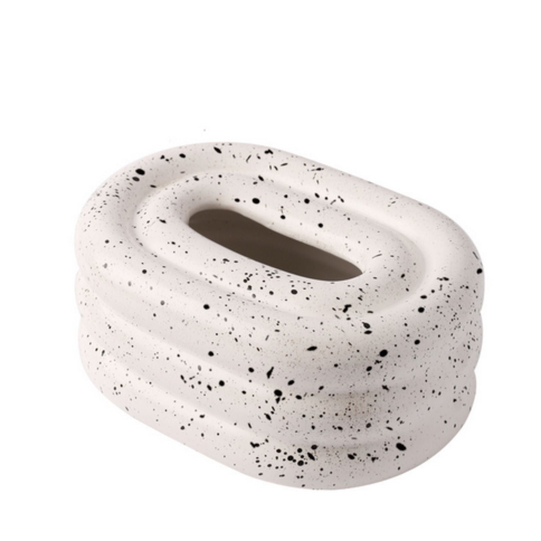Lustre Tissue Box Holder - Premium Ceramic, Elegant Wind Ring Design 7