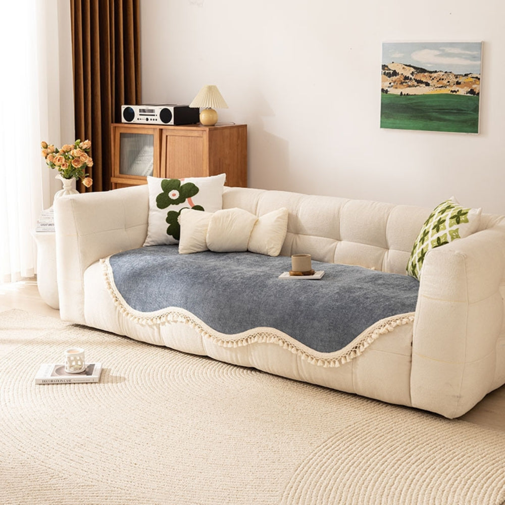 Luxe Chenille Sofa Cover - Woven Texture, Reversible Non-Slip Design 1