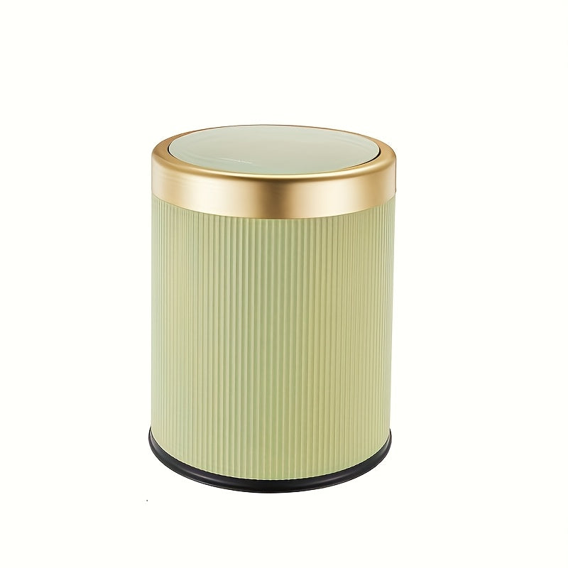 Luxe Oval Kitchen Trash Can - Press-Top Design, Odour-Sealing 6