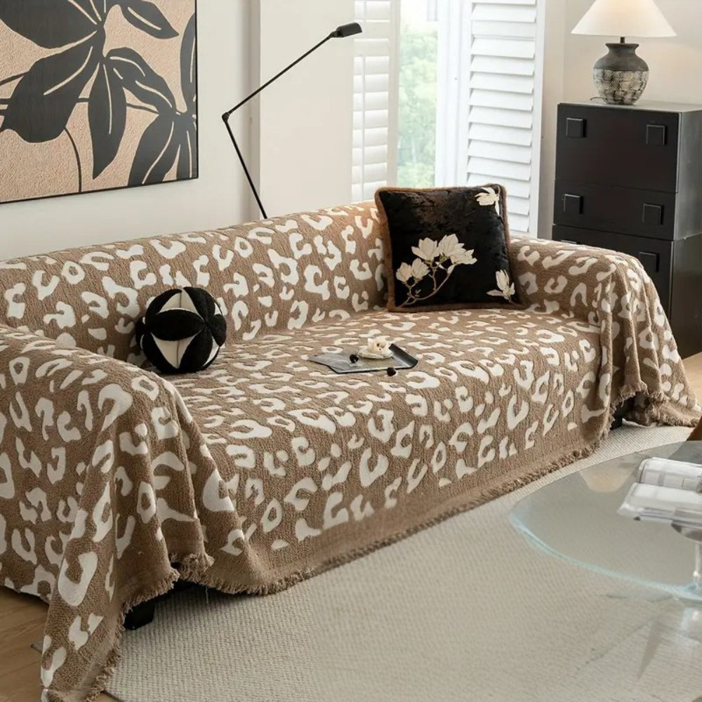 Luxe Sofa Cover - Thick Microfiber, Leopard Print 3