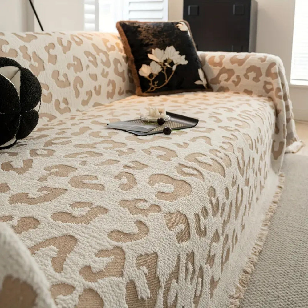 Luxe Sofa Cover - Thick Microfiber, Leopard Print 4