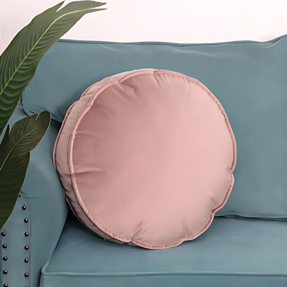 Luxevel Round Cushion - Velvet, Plush Comfort, Hidden Zipper 10