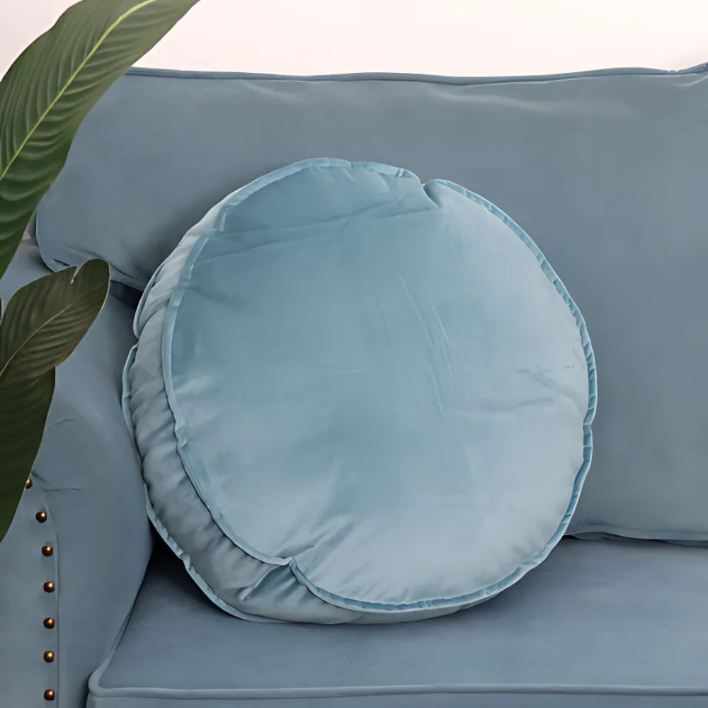 Luxevel Round Cushion - Velvet, Plush Comfort, Hidden Zipper 11