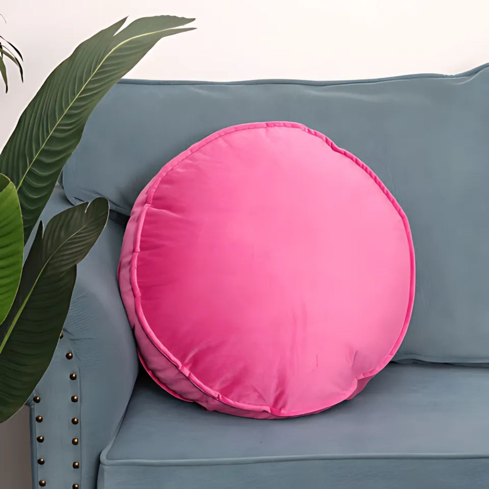 Luxevel Round Cushion - Velvet, Plush Comfort, Hidden Zipper 8
