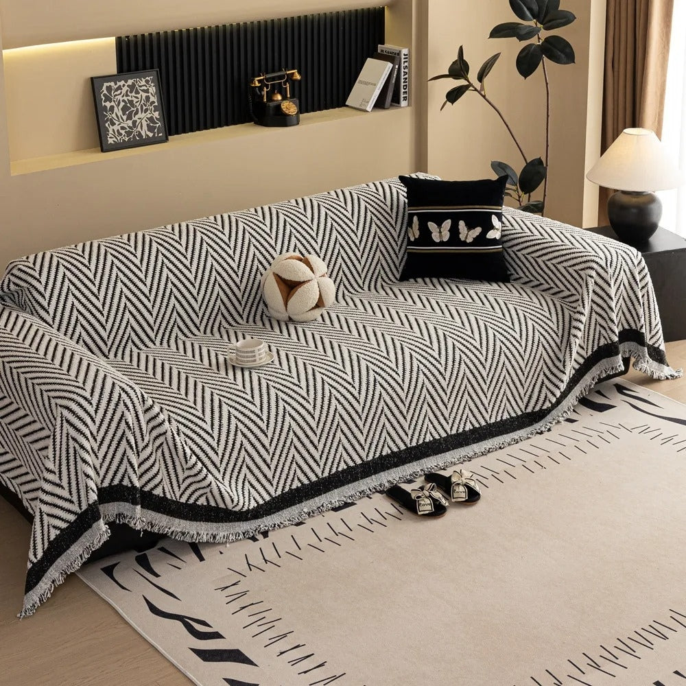 Marella Sofa Cover - Soft Microfiber, Jacquard Design, Boho Style 1