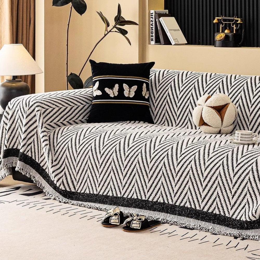 Marella Sofa Cover - Soft Microfiber, Jacquard Design, Boho Style 5