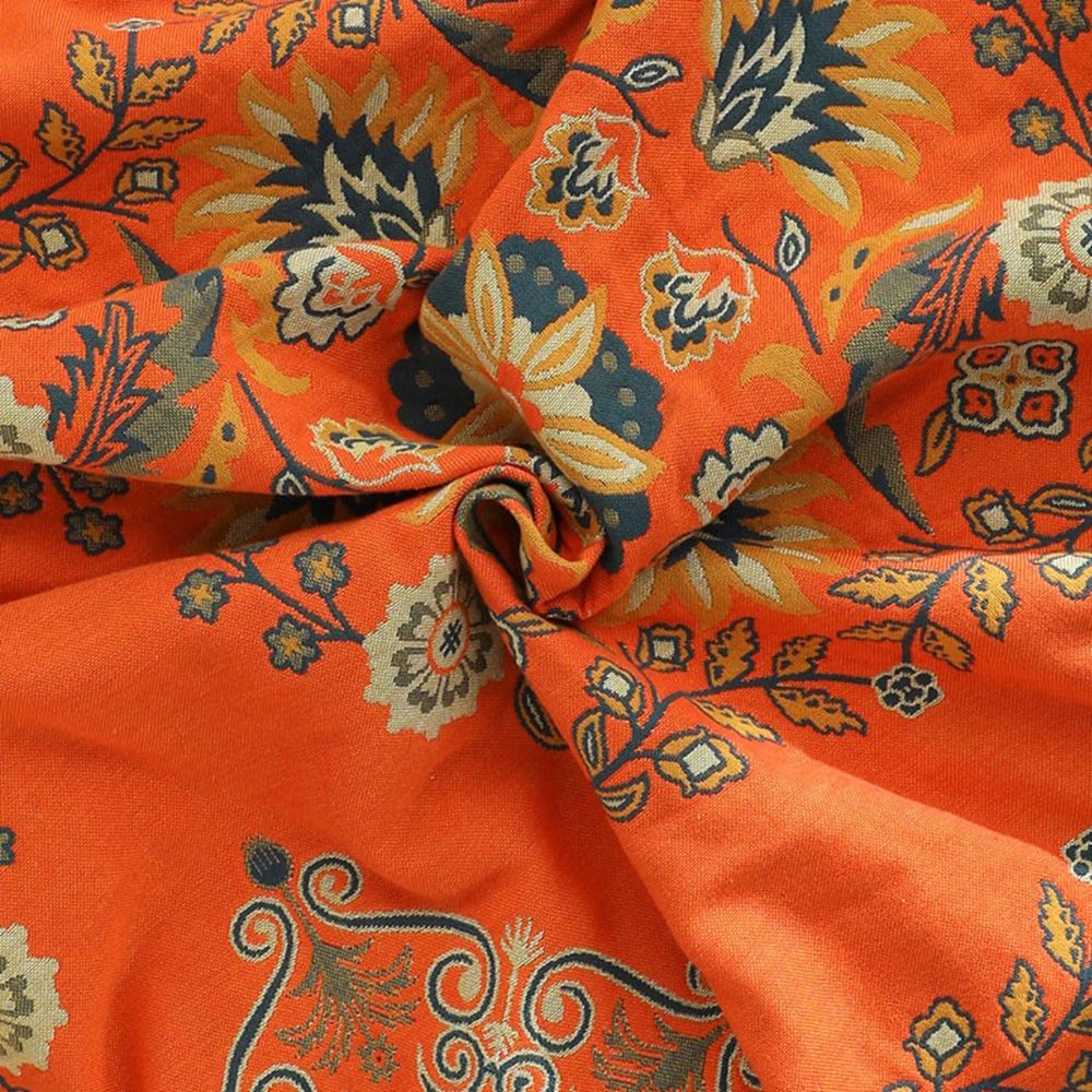Marigold Throw Blanket - Reversible Cotton, Floral Design 4