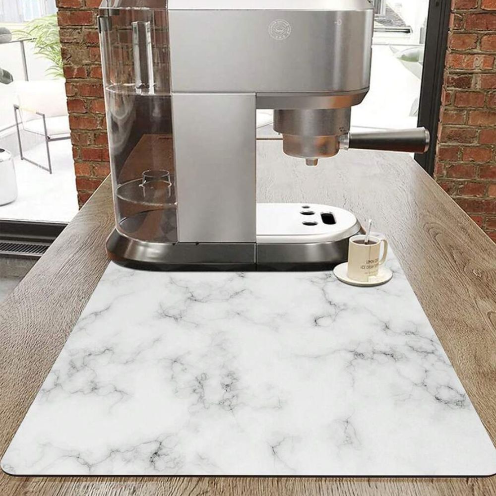 Maven Dish Drying Mat - Absorbent Diatom Mud, Non-Slip, Modern Marble Design 2