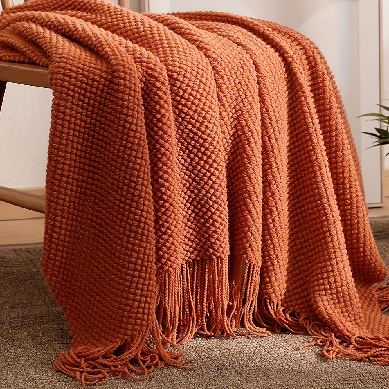 Maven Morandi Blanket - Soft Knitted Polyester, Lodge Style 1