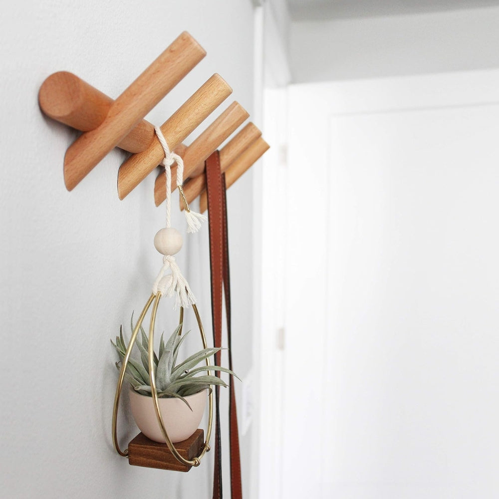 Maven Wall Organizer - Wooden Wall Storage with Hooks for Coats 4