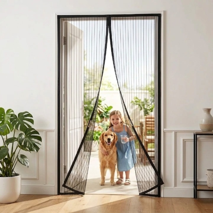 Mira Magnetic Door Curtain - Polyester Mesh, Easy Installation 2