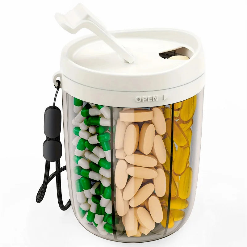Mira Travel Pill Case - Compact Tin, 6-Compartment with Transparent Lid 10