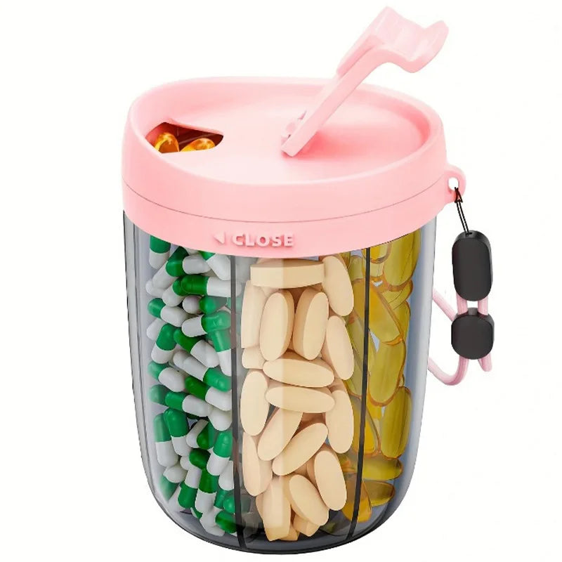 Mira Travel Pill Case - Compact Tin, 6-Compartment with Transparent Lid 9
