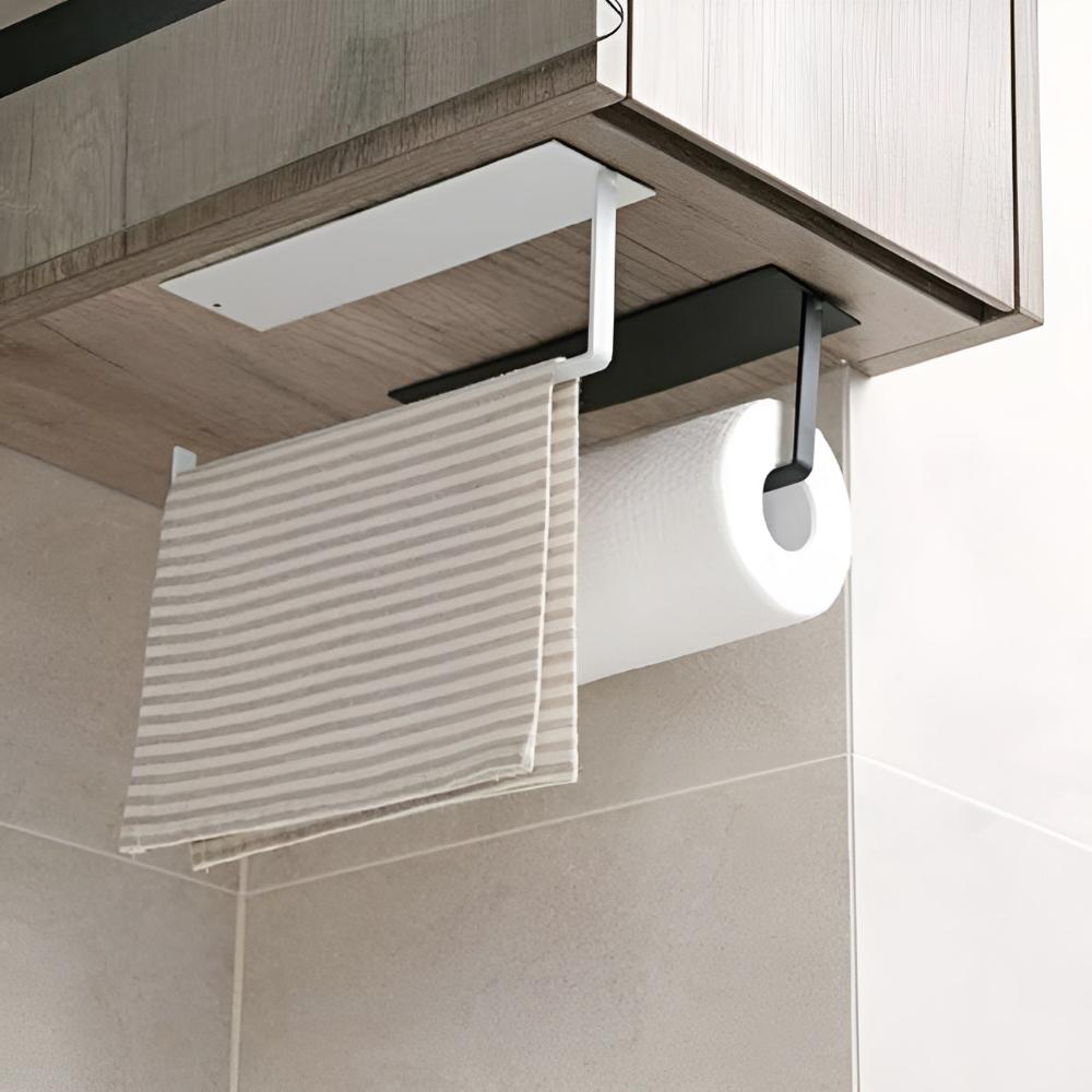 Mira Under Cabinet Paper Towel Holder - Durable Iron, Adhesive Mount 2