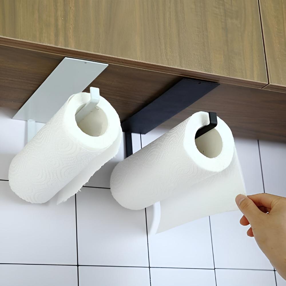 Mira Under Cabinet Paper Towel Holder - Durable Iron, Adhesive Mount 4