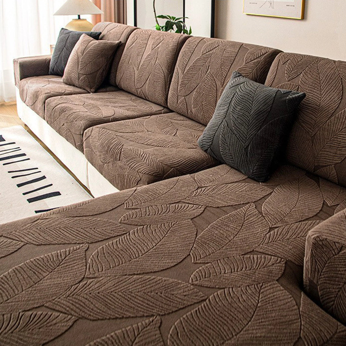 Mistral Sofa Slipcover - Waterproof Stretch Jacquard Velvet, Pet Friendly 10