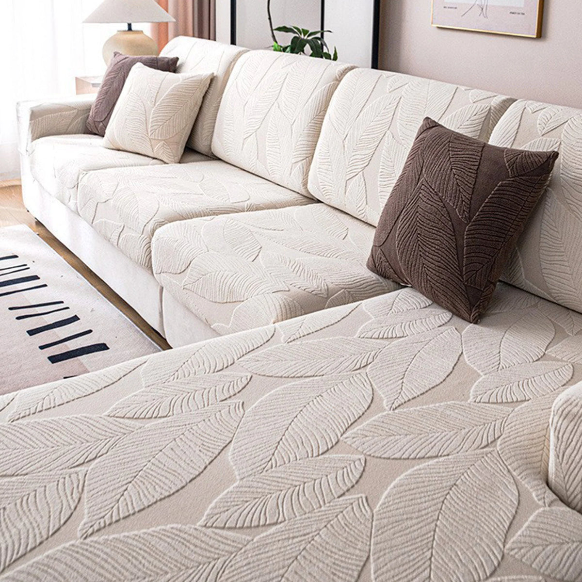 Mistral Sofa Slipcover - Waterproof Stretch Jacquard Velvet, Pet Friendly 6