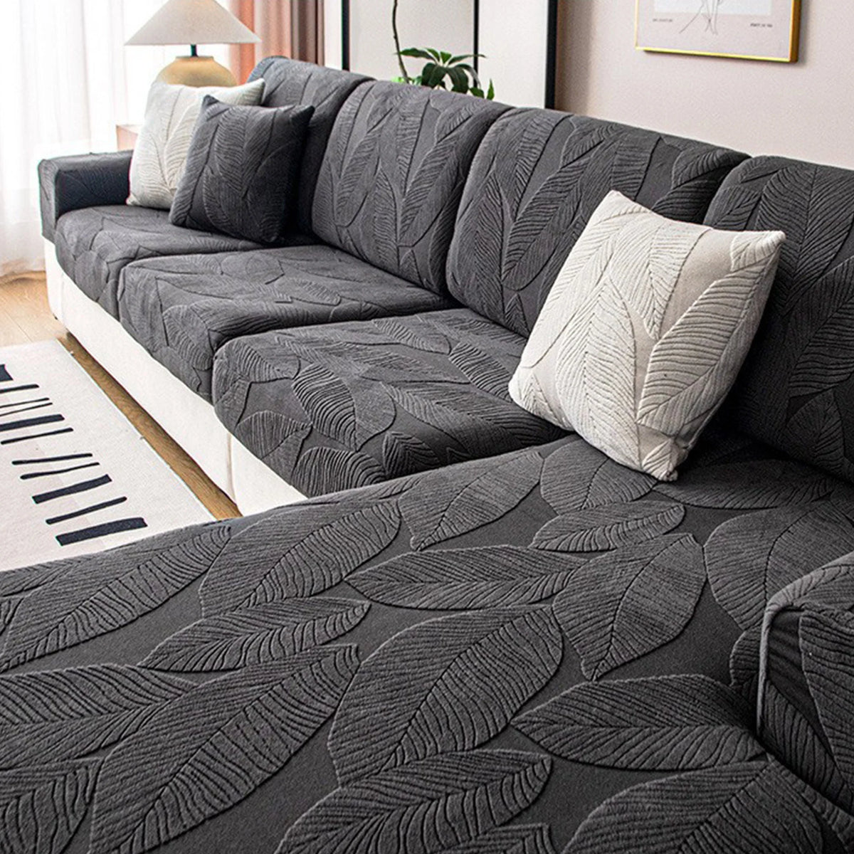 Mistral Sofa Slipcover - Waterproof Stretch Jacquard Velvet, Pet Friendly 8