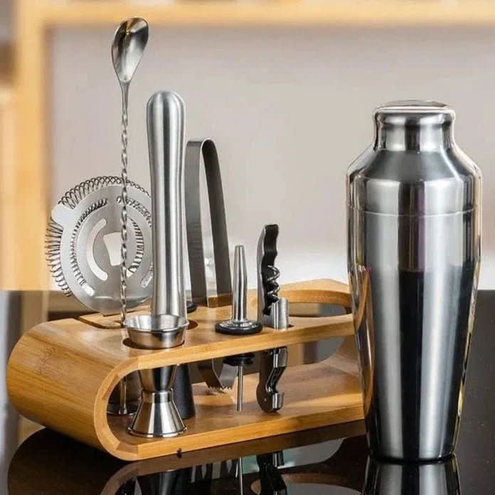 MixologyMaster Cocktail Shaker Set - Stainless Steel, 10-Piece Bartender Kit 0