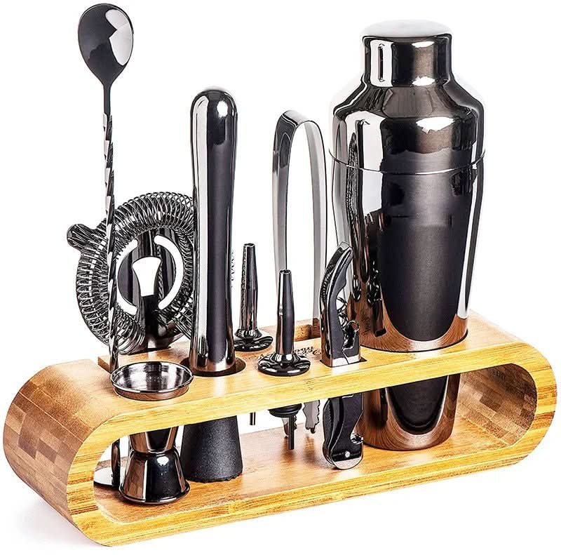 MixologyMaster Cocktail Shaker Set - Stainless Steel, 10-Piece Bartender Kit 9