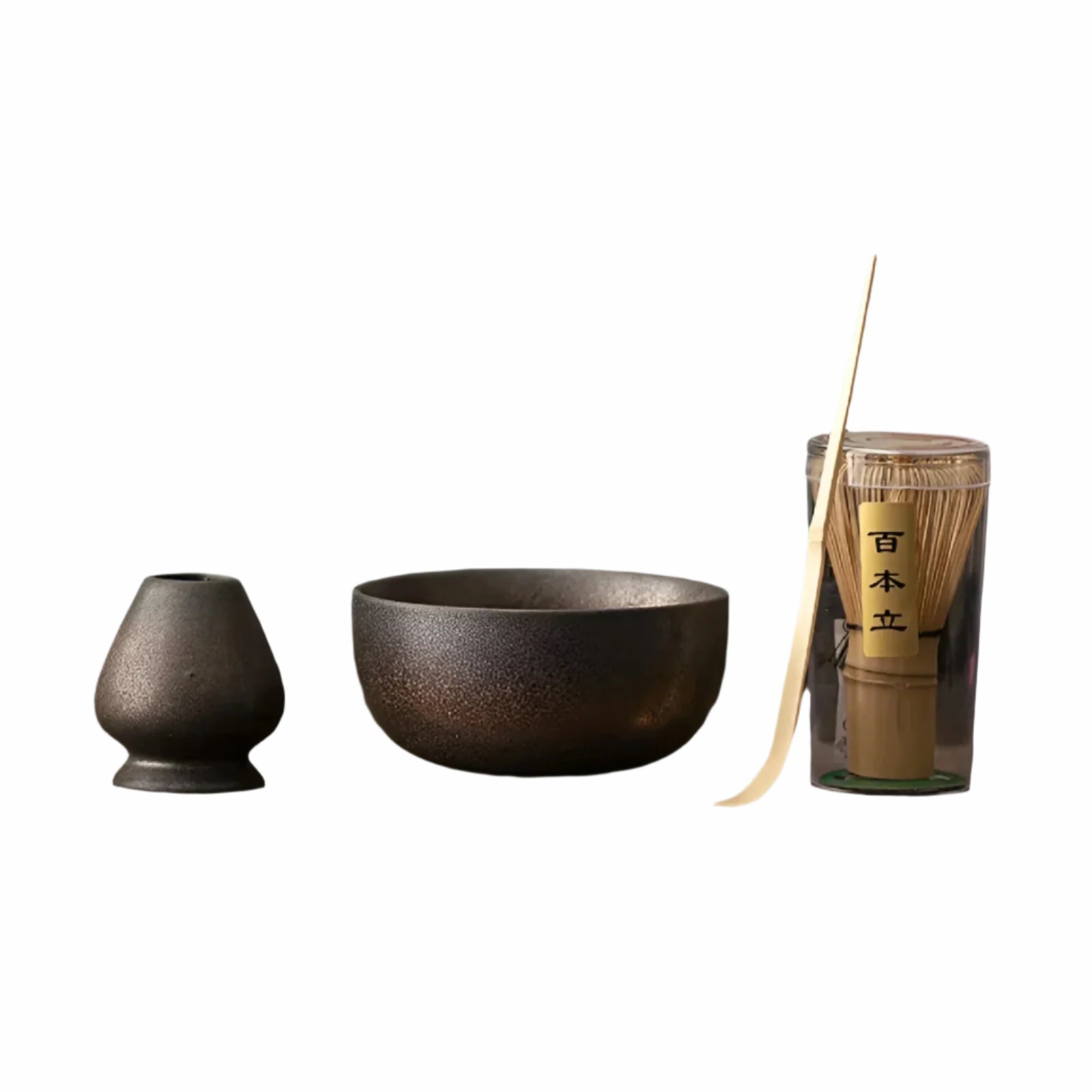 Miyako Matcha Tea Set - Bamboo and Ceramic, 4-Piece Traditional Ceremony 1