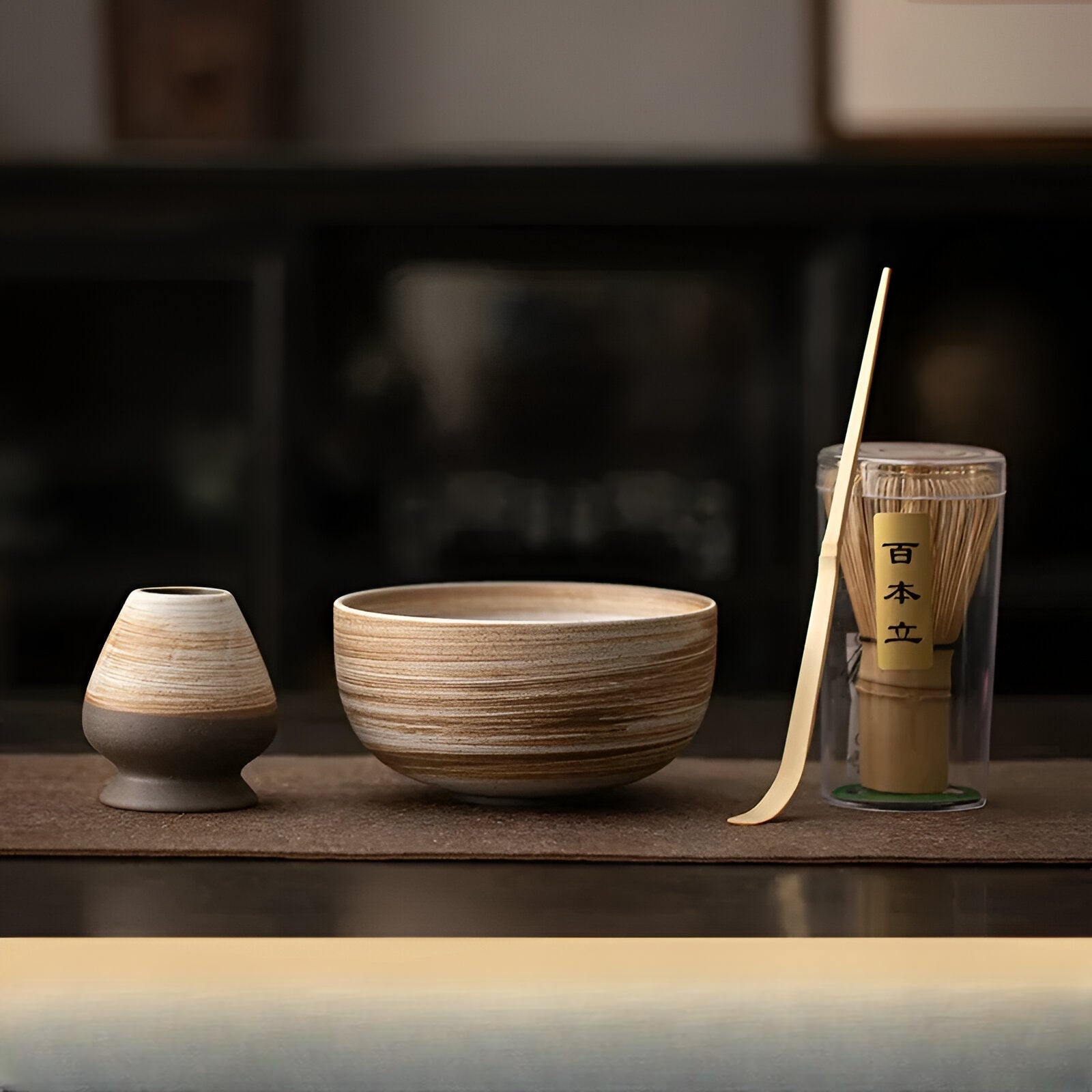 Miyako Matcha Tea Set - Bamboo and Ceramic, 4-Piece Traditional Ceremony 3