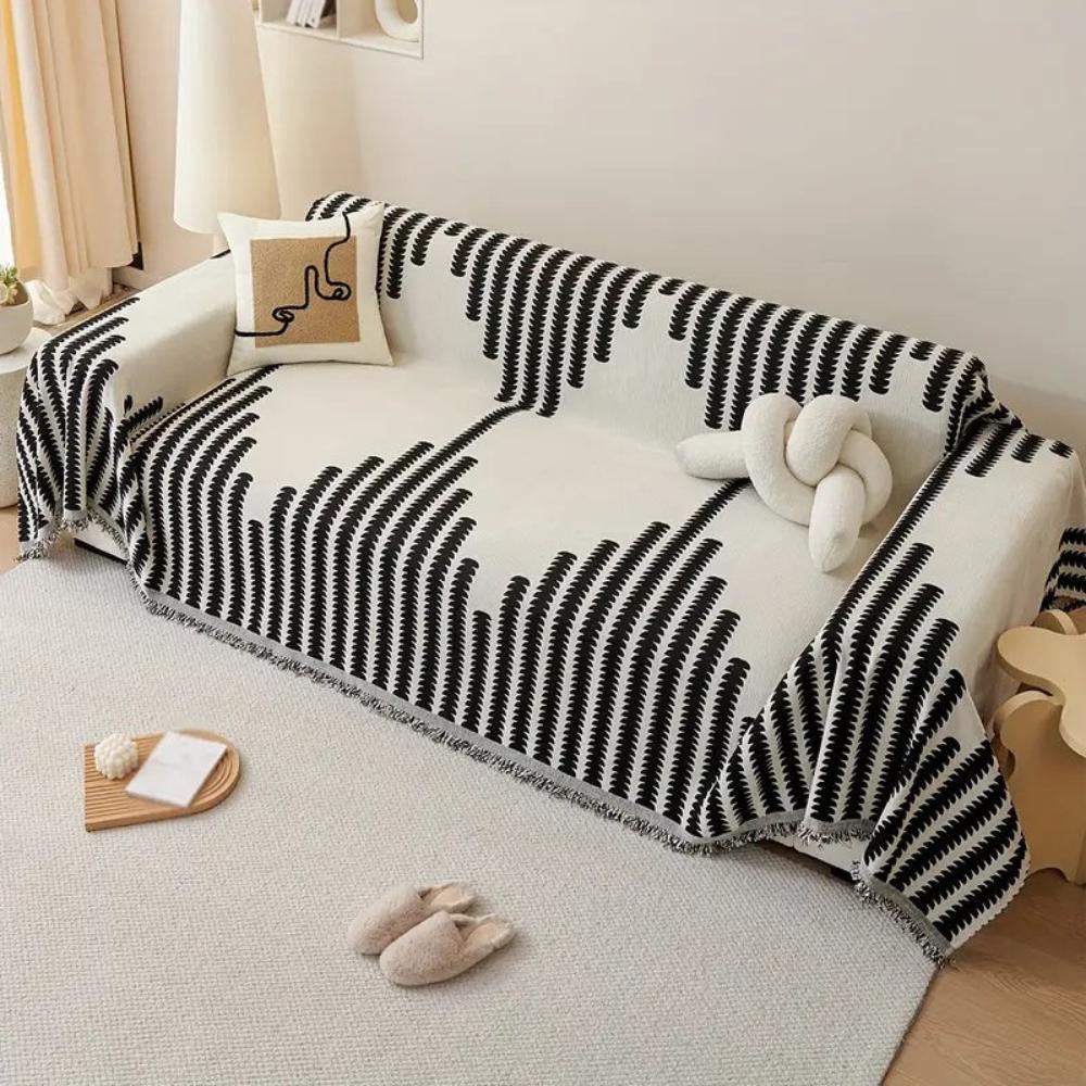 Mona Slipcover Sofa - Chenille Fabric, Non-Slip Design 0