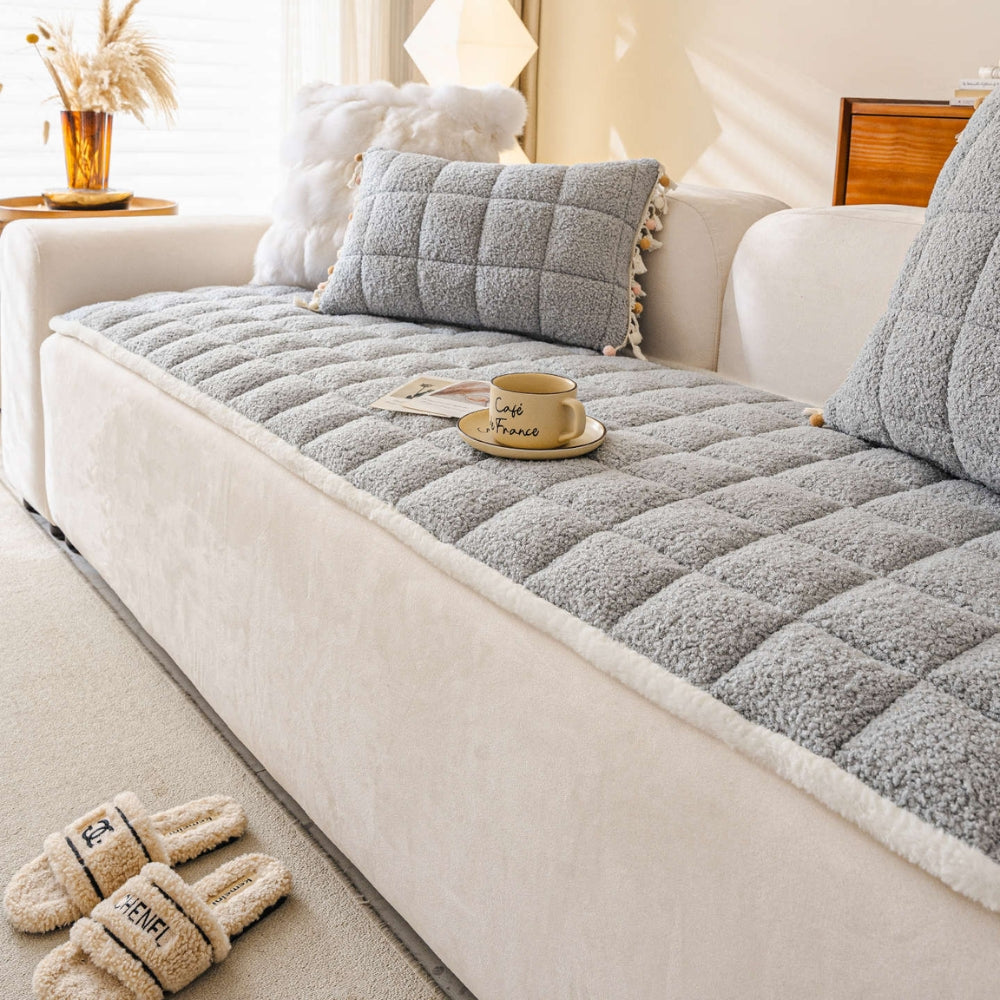 Mosaic Couch Cover - Plush Anti-Slip, Pet-Friendly 1