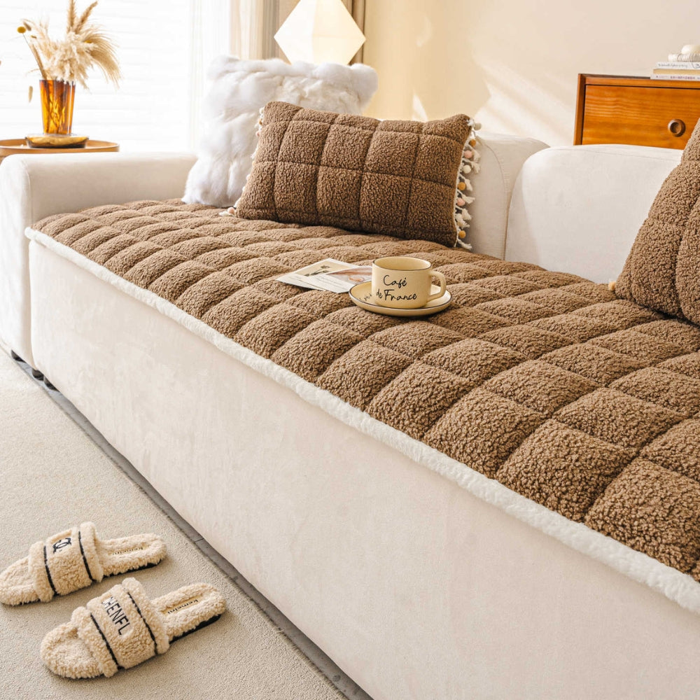 Mosaic Couch Cover - Plush Anti-Slip, Pet-Friendly 4