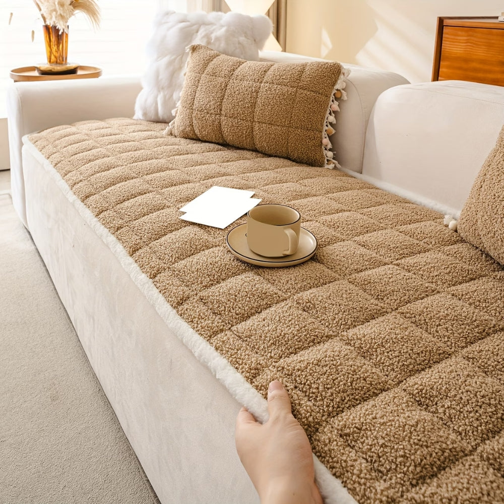 Mosaic Couch Cover - Plush Anti-Slip, Pet-Friendly 5