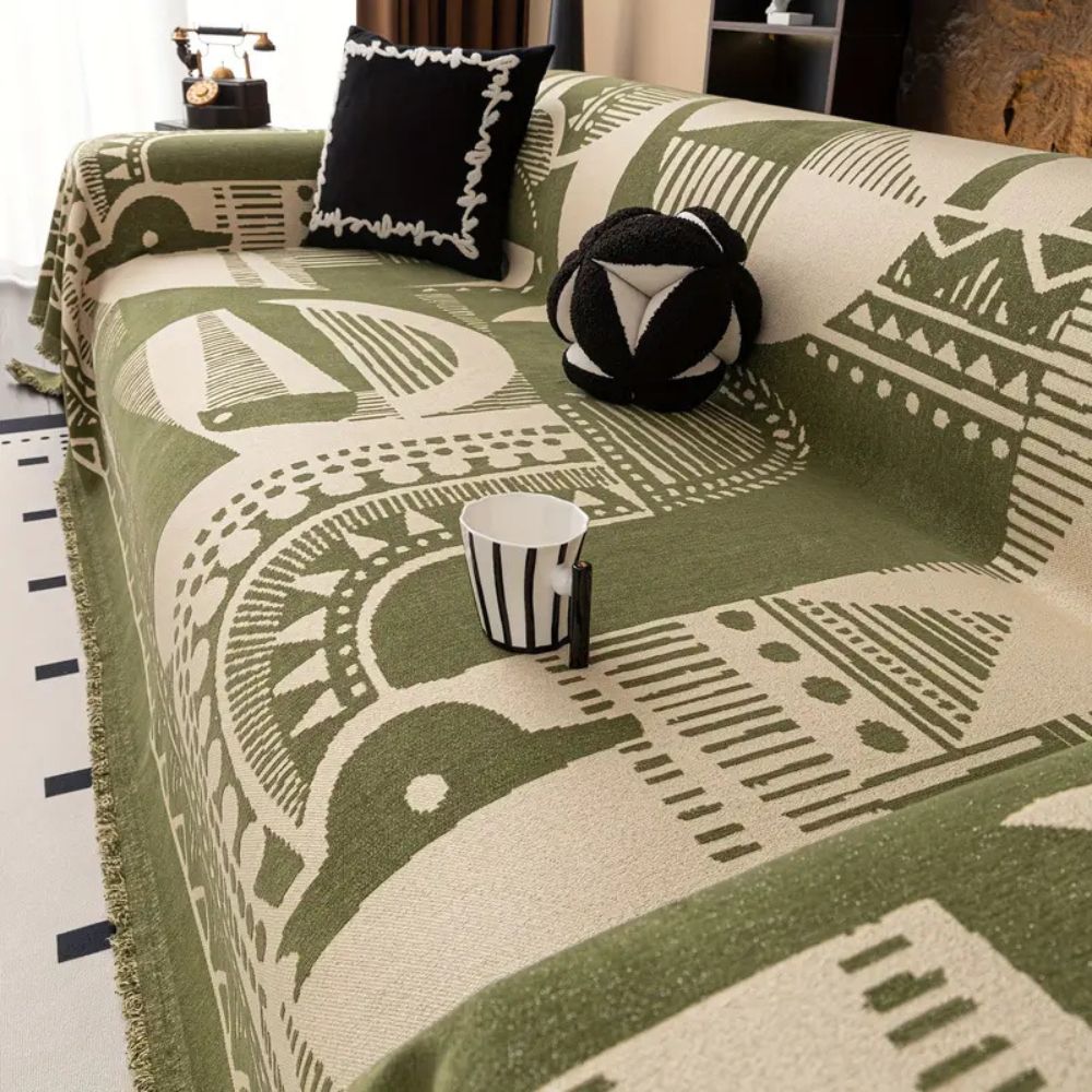 Mystic Sofa Cover - Soft Chenille, Tribal Pattern 4