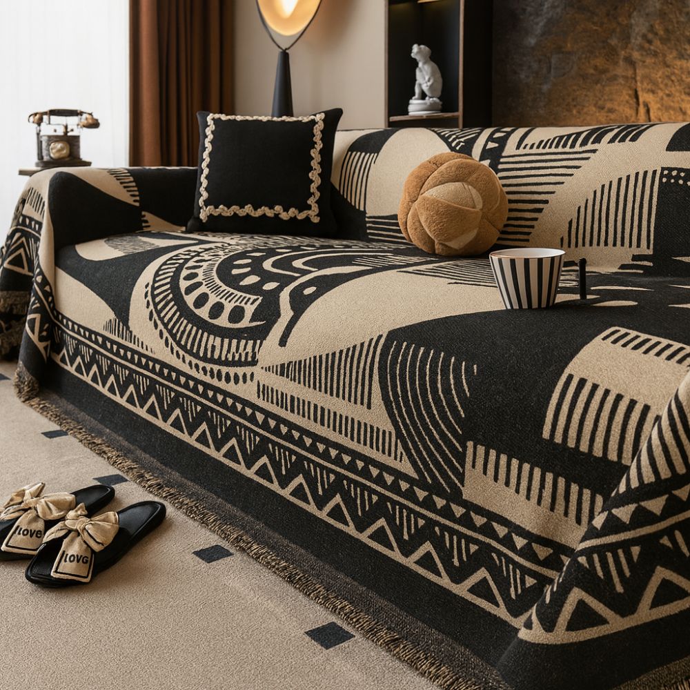 Mystic Sofa Cover - Soft Chenille, Tribal Pattern 7