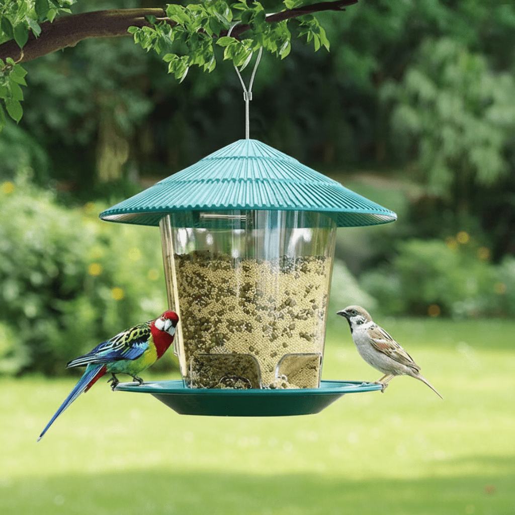 SeedFlow Pro – Multi-Port Bird Feeder – Weatherproof Hanging Dispenser