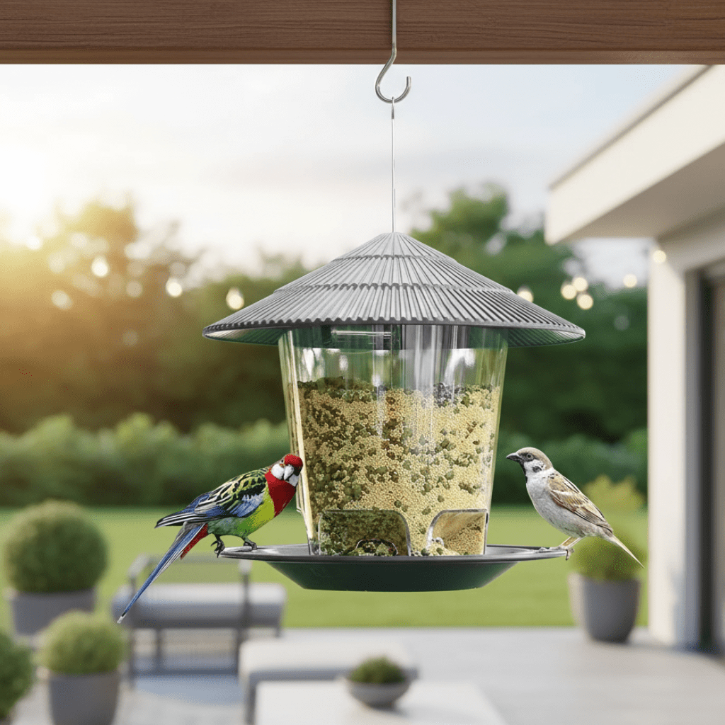SeedFlow Pro – Multi-Port Bird Feeder – Weatherproof Hanging Dispenser