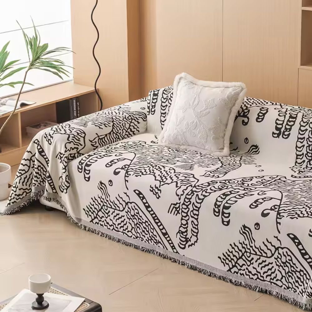 Natura Sofa Cover - Microfiber, Artistic Botanical Design 0