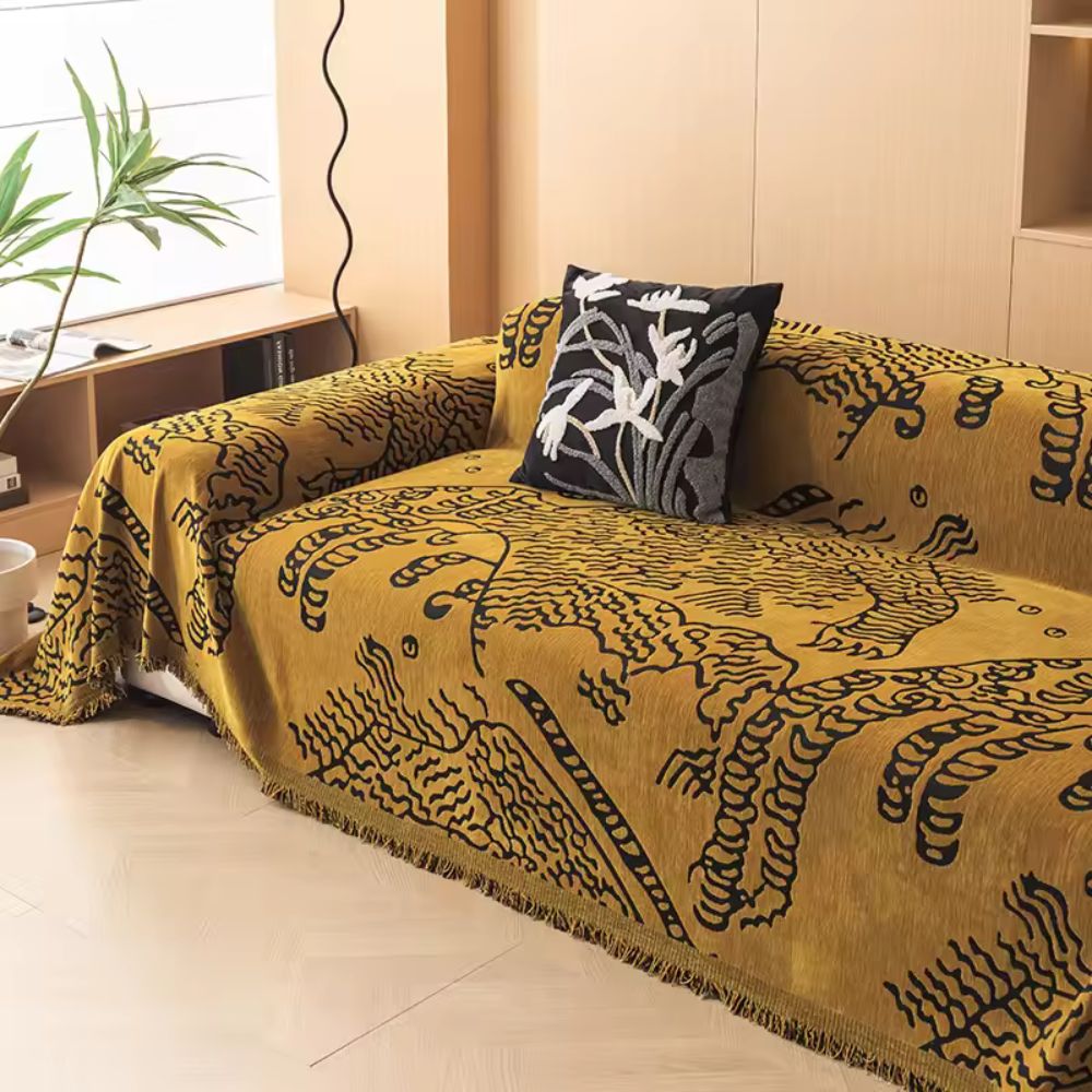 Natura Sofa Cover - Microfiber, Artistic Botanical Design 5