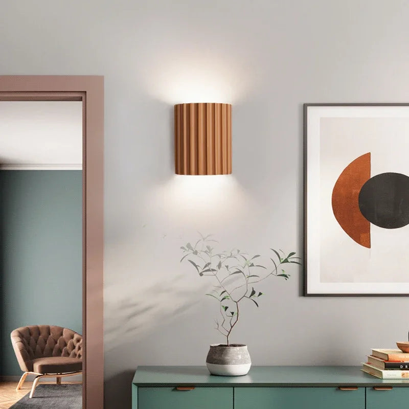 Natura Wall Sconce - Ribbed Resin, Soft Ambient Lighting 2