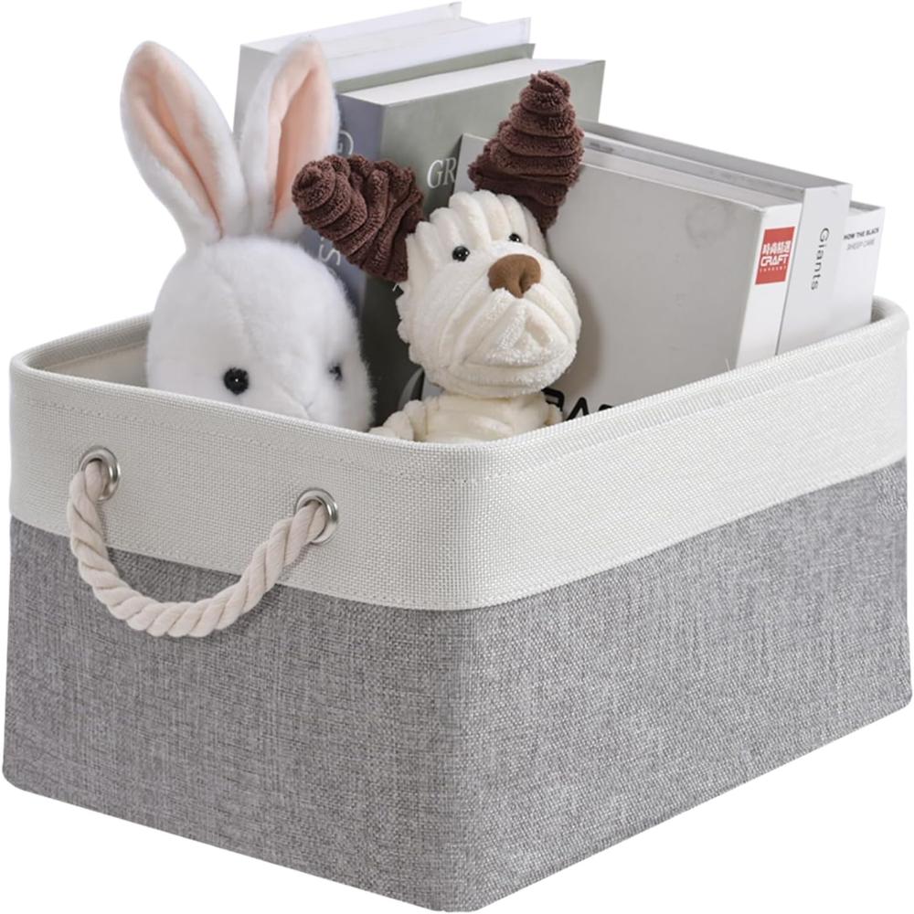 NeatNest Storage Basket - Durable Cotton Linen, Foldable Design 2