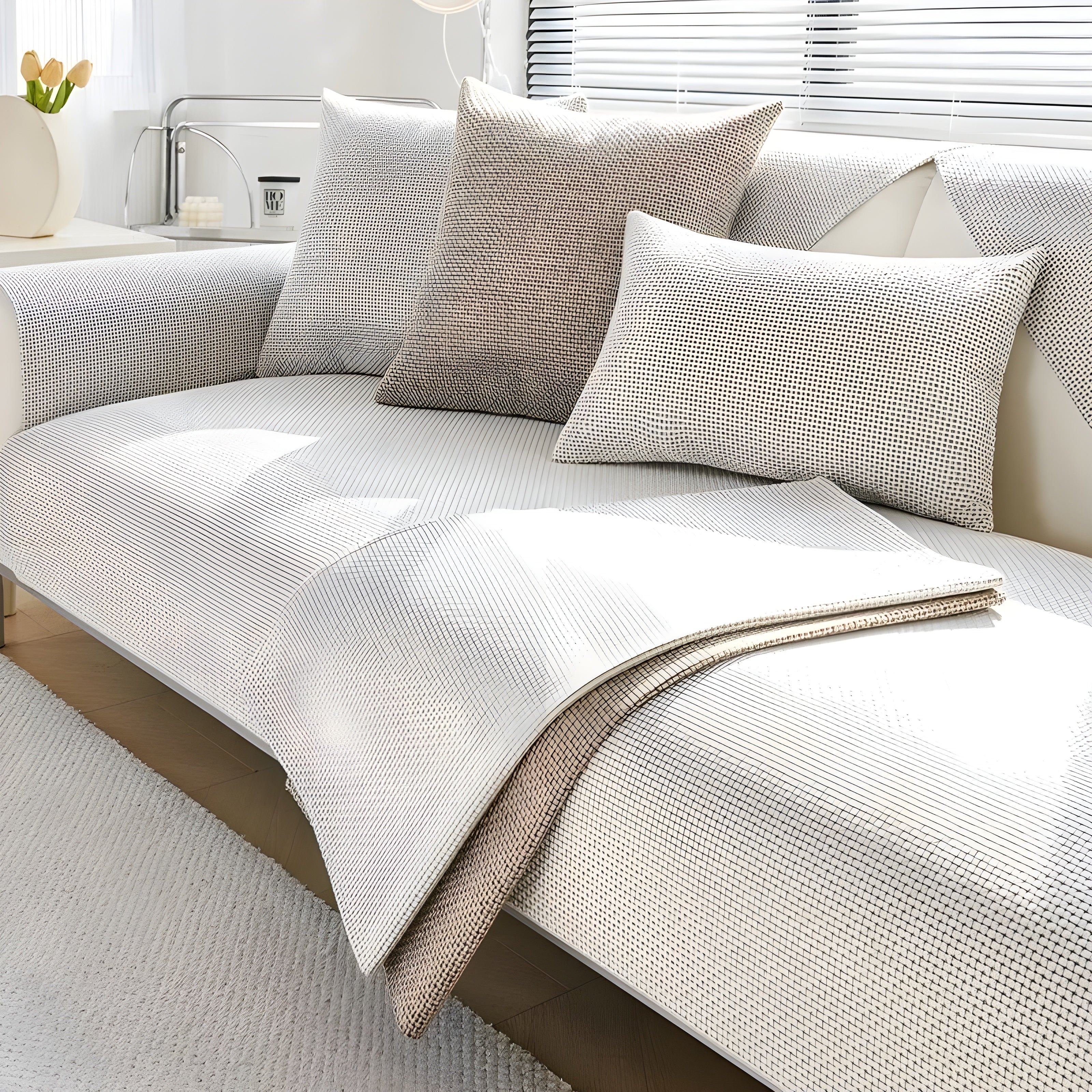 Nerina Sofa Cover - Non-Slip Polyester, Nordic Design 2