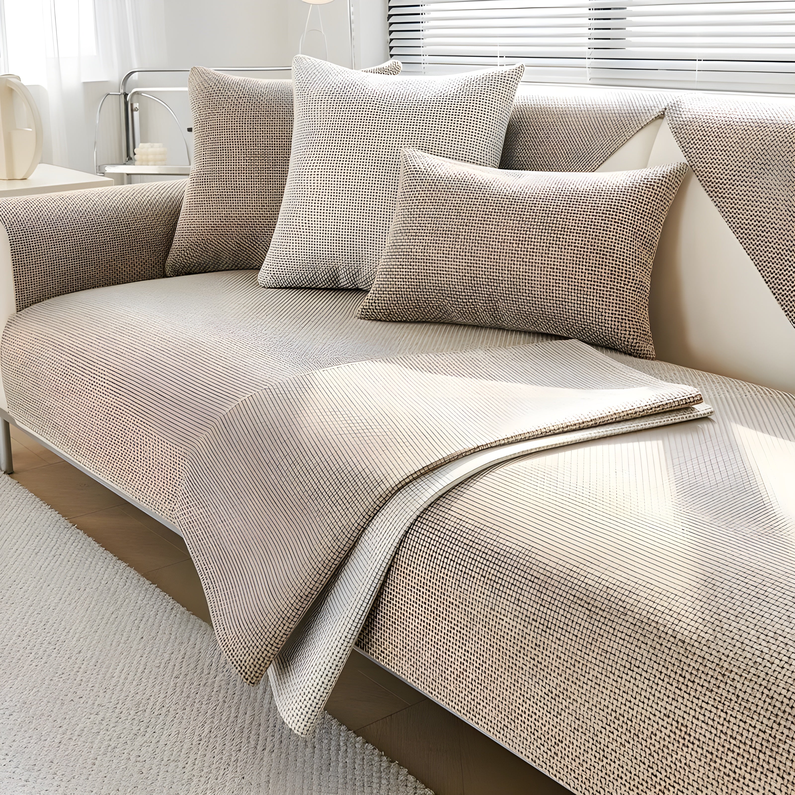 Nerina Sofa Cover - Non-Slip Polyester, Nordic Design 4