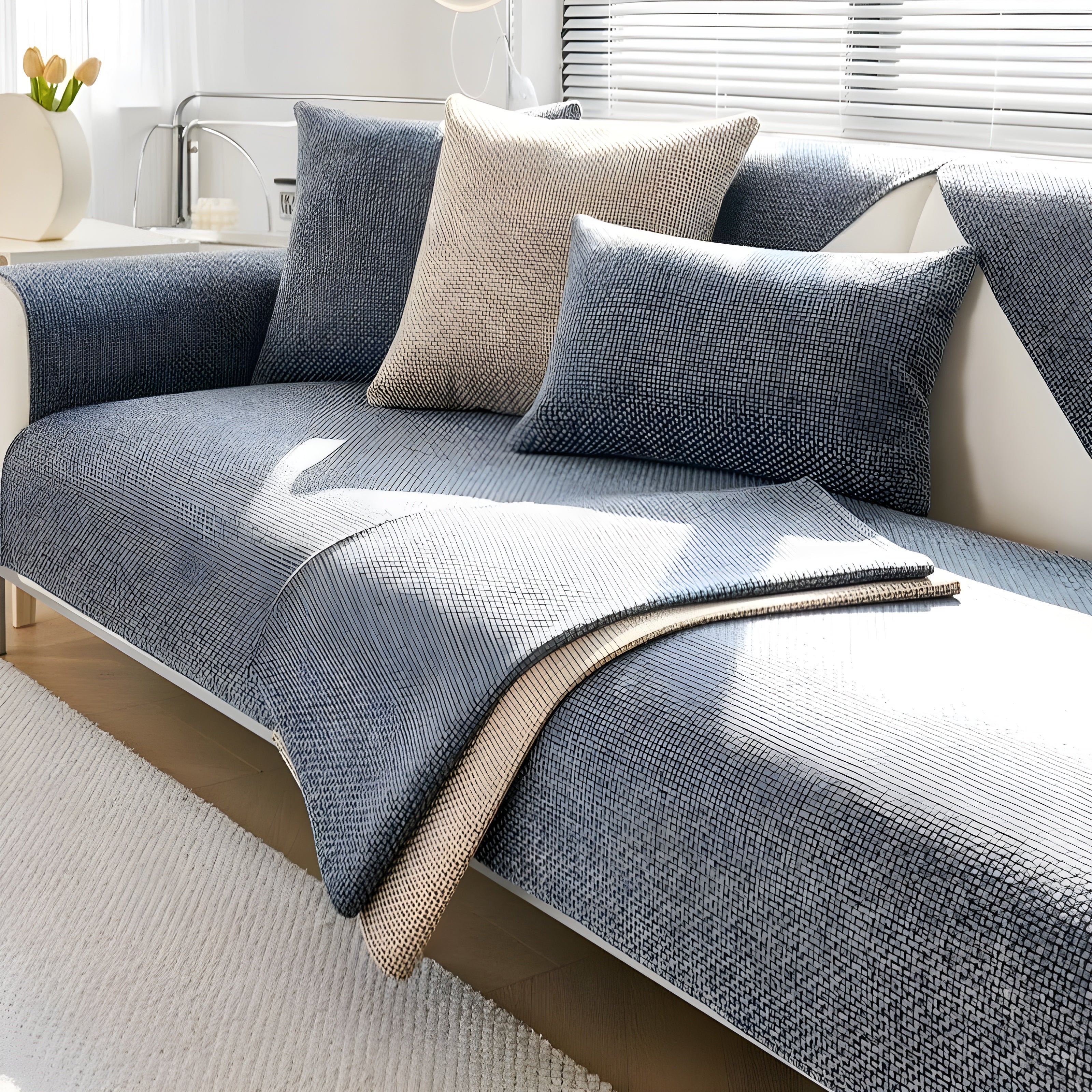 Nerina Sofa Cover - Non-Slip Polyester, Nordic Design 5