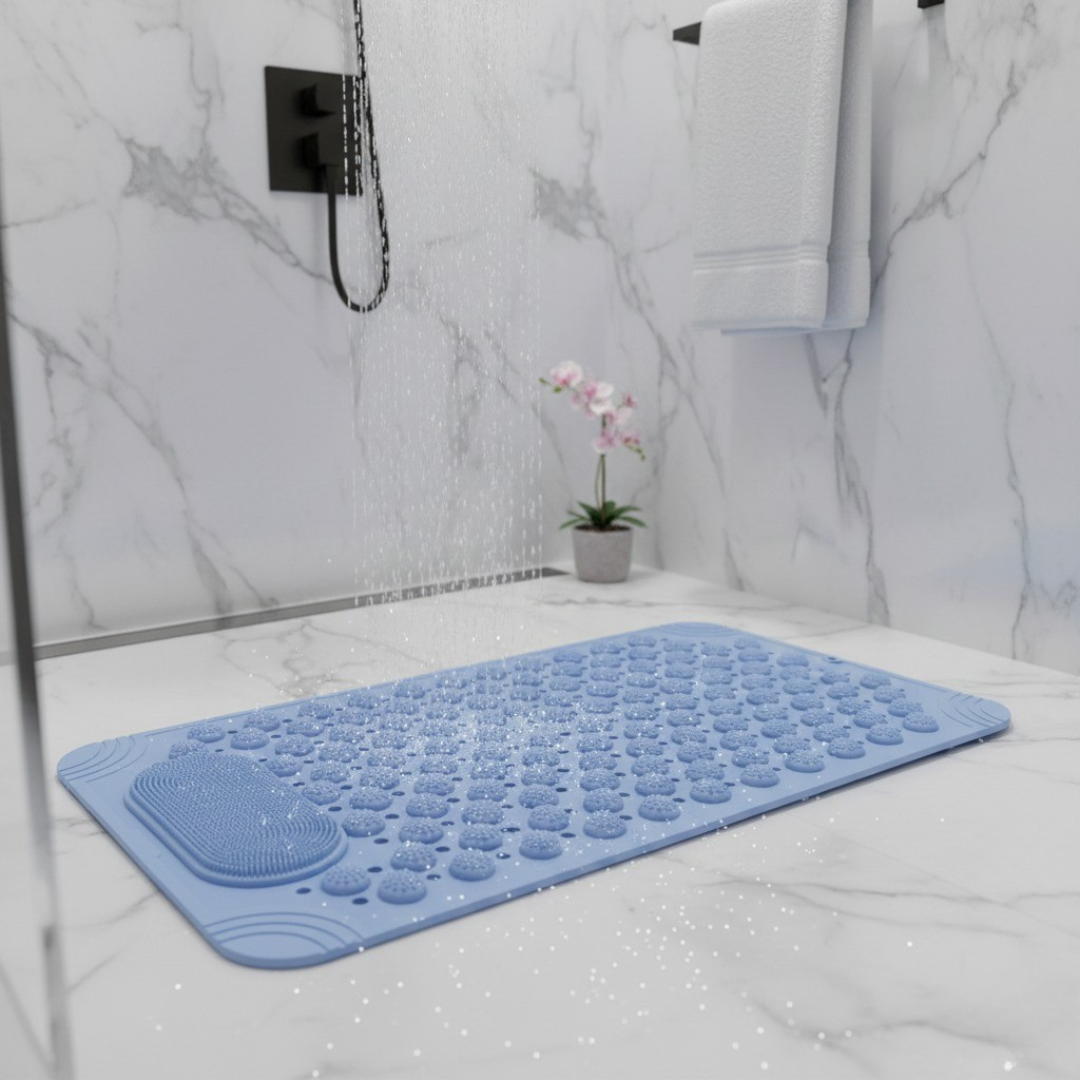 Nerix Shower Mat Non-Slip - Durable PE with Massage Surface and Suction Cups 0